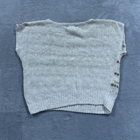 Ryan Mclean Top Women's Medium Knit Vest Sleeveless Fair Isle White Christmas - Picture 3 of 7